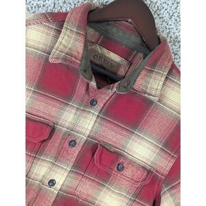 Orvis Flannel Jacket Button Up Men's Medium Multi Color Plaid Heavyweight Tartan